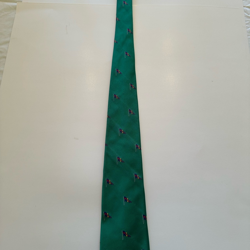 Ralph Lauren Emerald Green Tie with Purple Accents